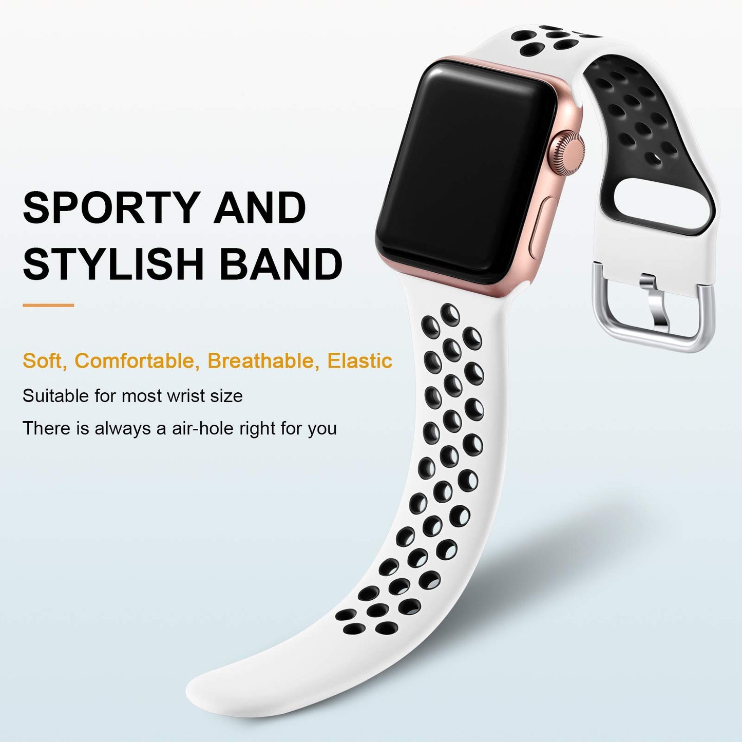 Lerobo 3 Pulseiras Silicone Esportiva p/ Apple Watch 42mm-49mm