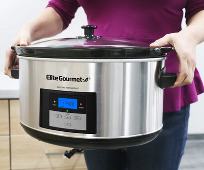 Elite Gourmet Panela de Arroz Elétrica 10 Xícaras com Panela Inox (Preto)