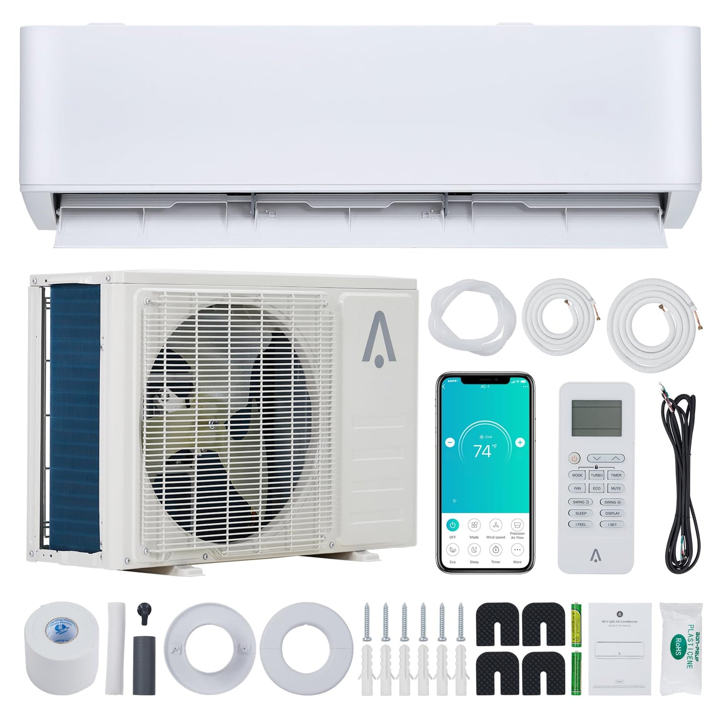 Takywep Ar Condicionado Split 9000 BTU Branco 41 m² 23 SEER2 WiFi