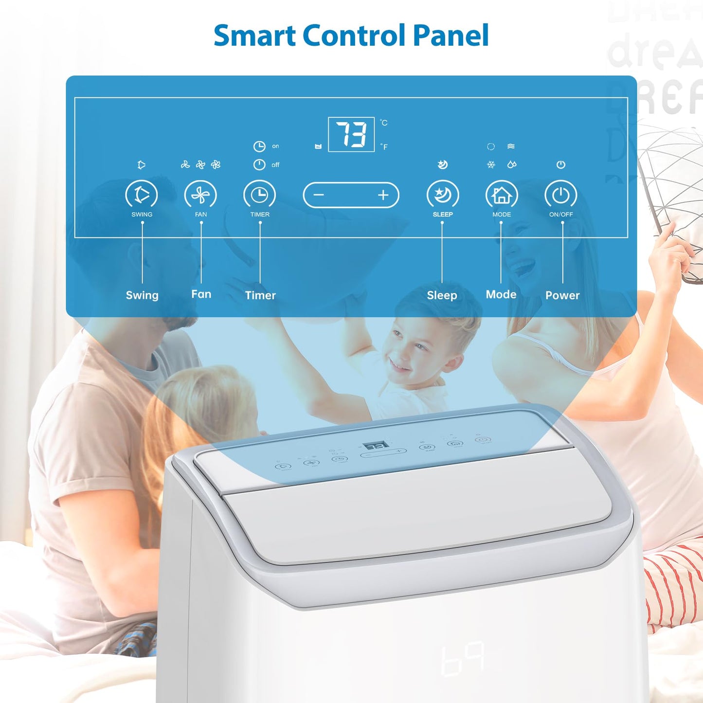 Takywep Ar-Condicionado Portátil 14.000 BTU 4 em 1 com Controle Remoto