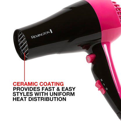 Secador Remington Compact Styler Portátil 1875W Preto e Rosa