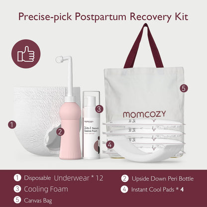 Momcozy Kit de Recuperação Pós-Parto 19 Peças, Cuidado Completo para Mães