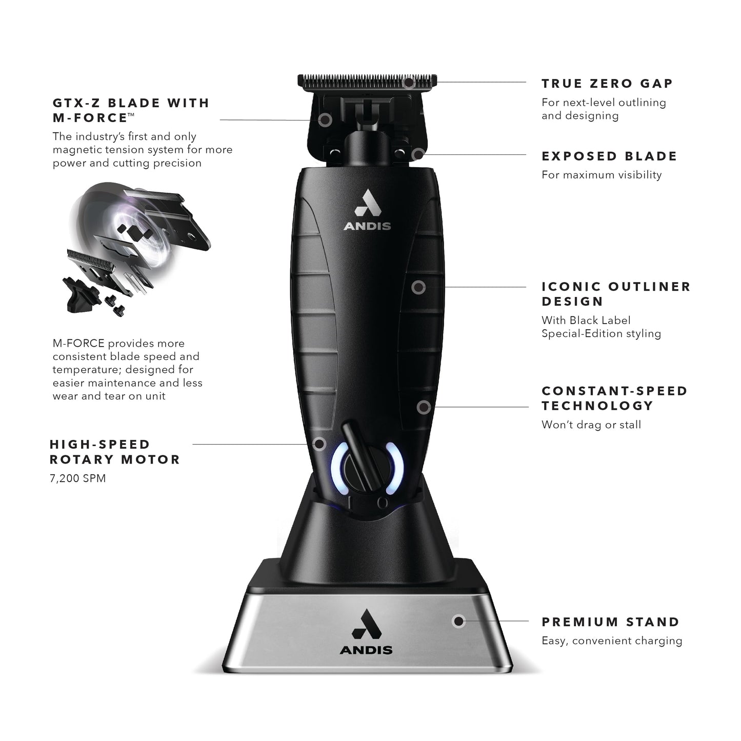 Trimmer Andis GTX-EXO Black Label Edição Especial sem Fio