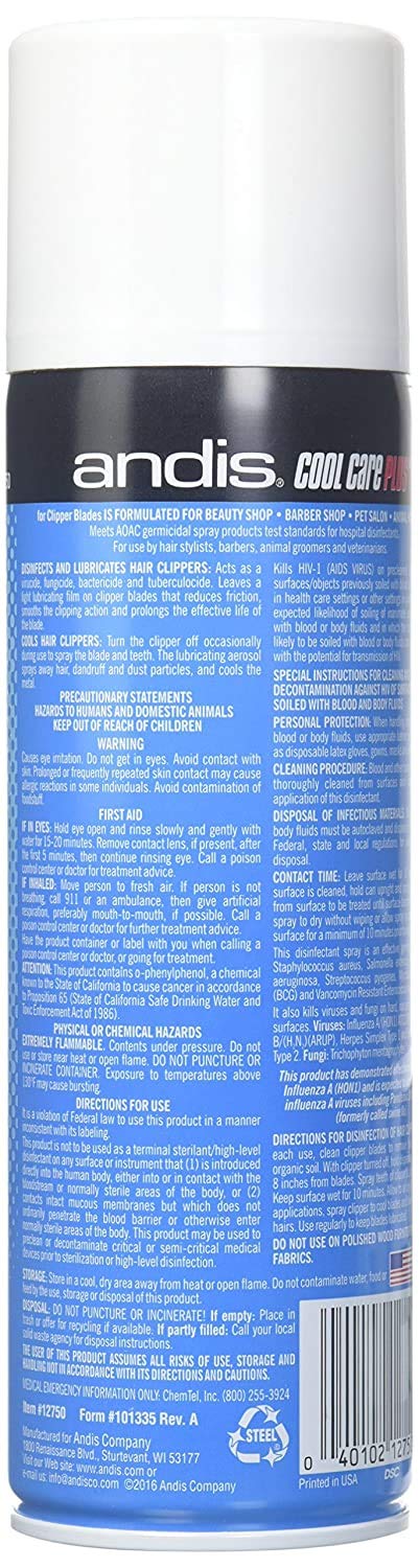 Spray Andis Cool Care Plus 5 em 1 para Lâminas 439 ml