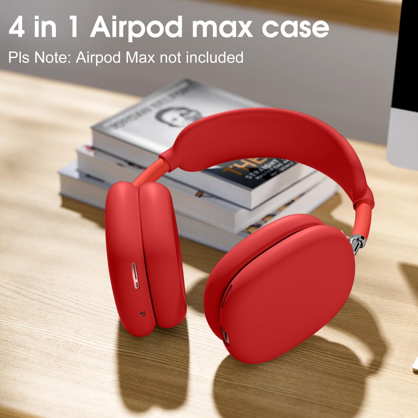 Lerobo Capa Protetora de Silicone para AirPods Max com Acessórios (Crimson)