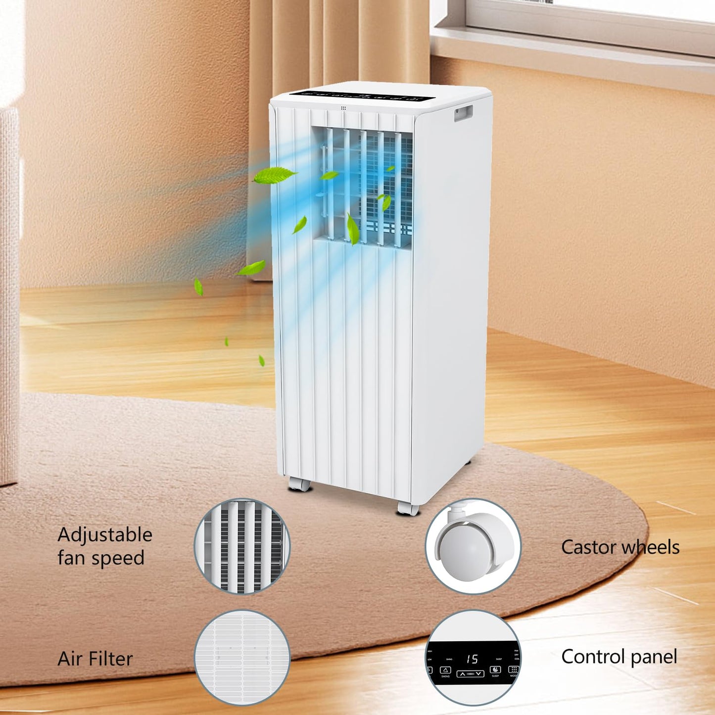 Takywep Ar Condicionado Portátil 8000 BTU Branco 32 m² 4 em 1