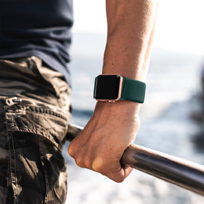 Lerobo Pulseira Trançada Compatível com Apple Watch (Verde Escuro)