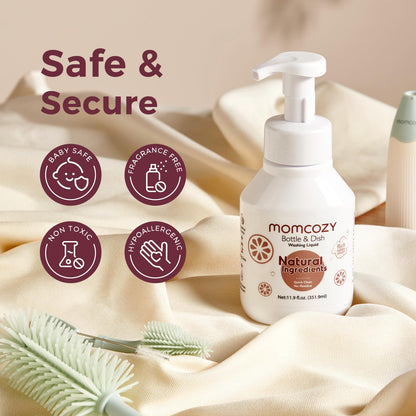 Líquido de Limpeza Momcozy para Escova de Mamadeiras 11,9oz - Branco