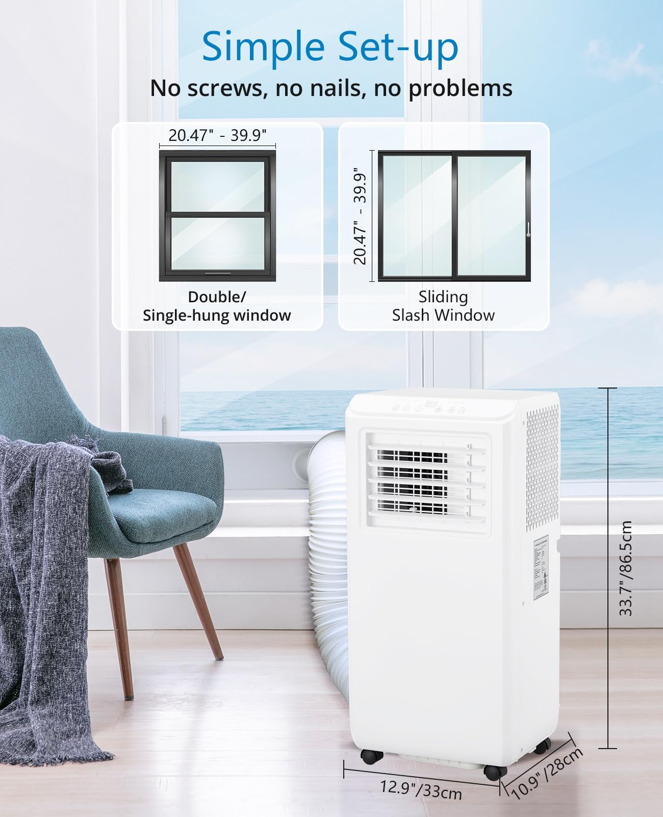 Takywep Ar-Condicionado Portátil 10.000 BTU 3 em 1 Branco