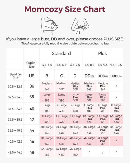 Momcozy Sutiã Amamentação Jelly Strip Sem Costura Rosa Ostra M Conforto Total