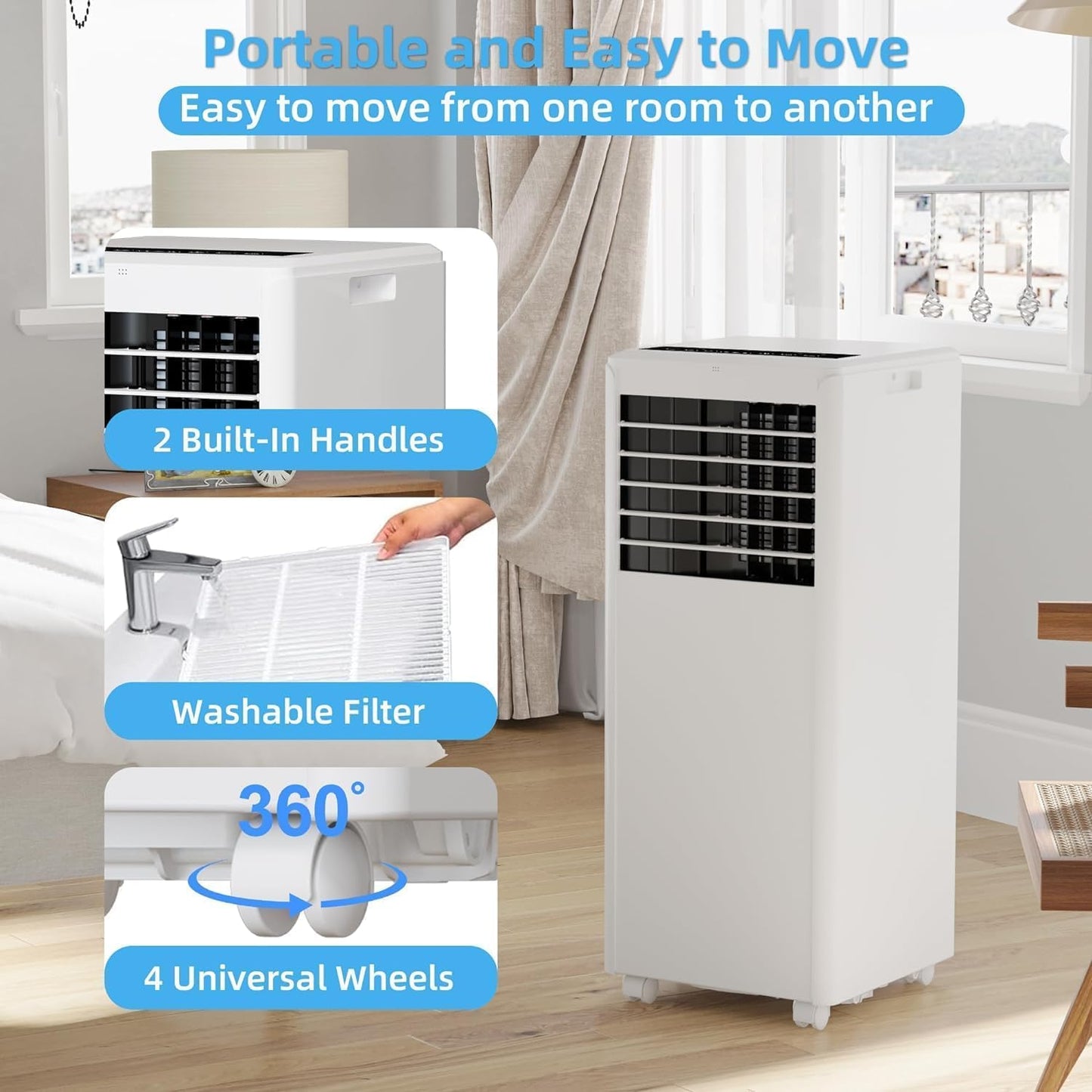 Takywep Ar Condicionado Portátil 8000 BTU Branco 32 m² 3 em 1