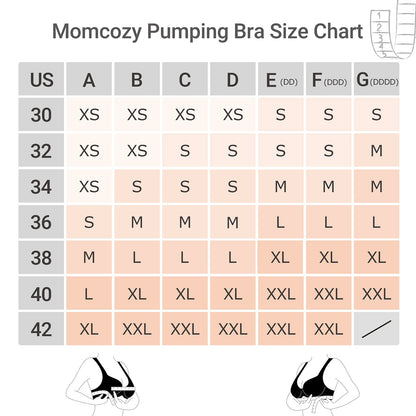 Momcozy Pumping Bra, 3 Peças (Preto, Cinza, Pele) para Amamentação e Extração