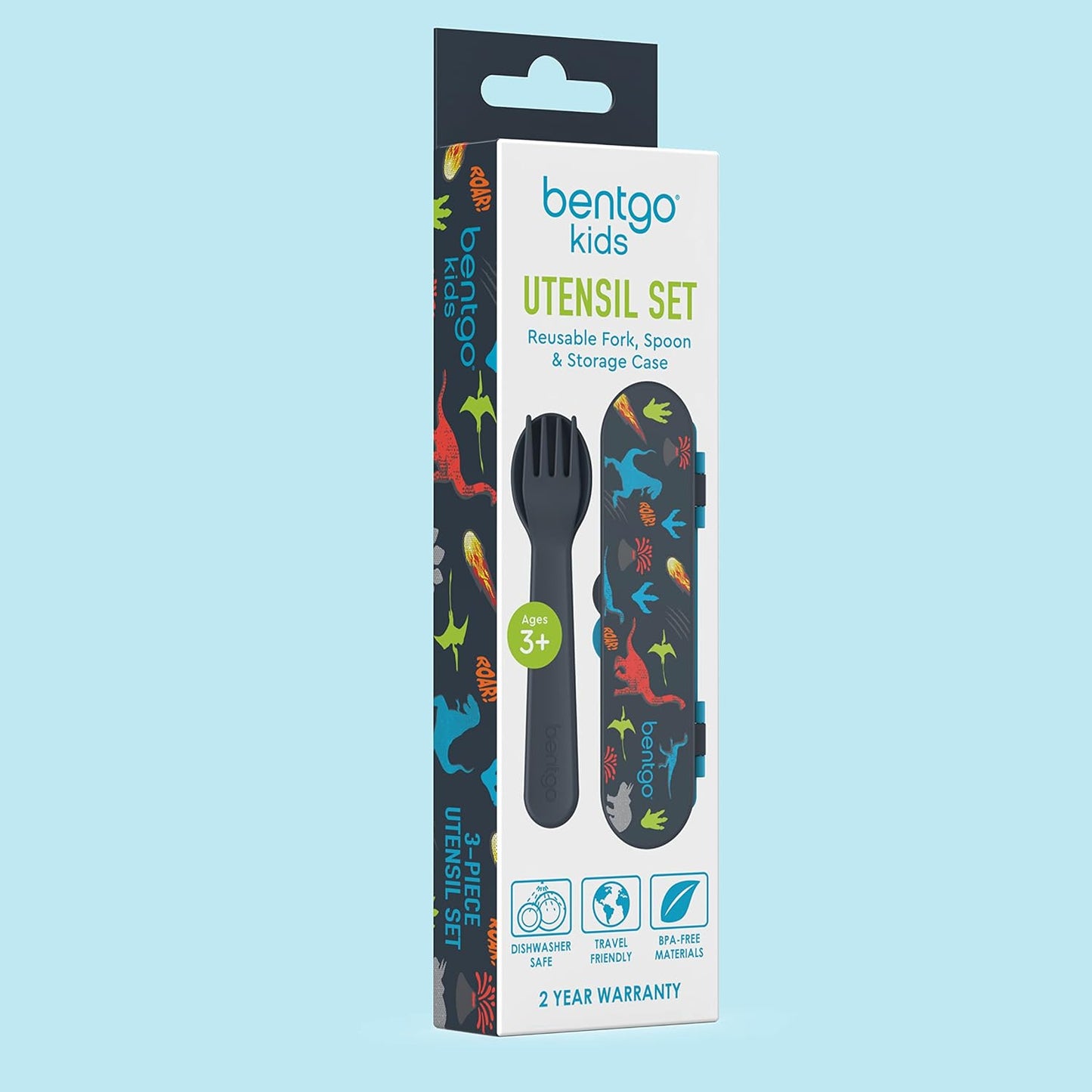 Bentgo Conjunto de utensílios infantis de plástico Cinza