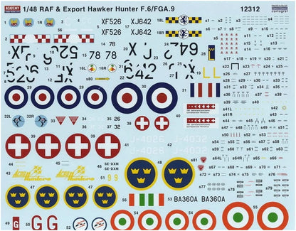 Academy 12312 Kit Modelo 1:48 Hawker Hunter F.6/FGA.9 RAF & Export