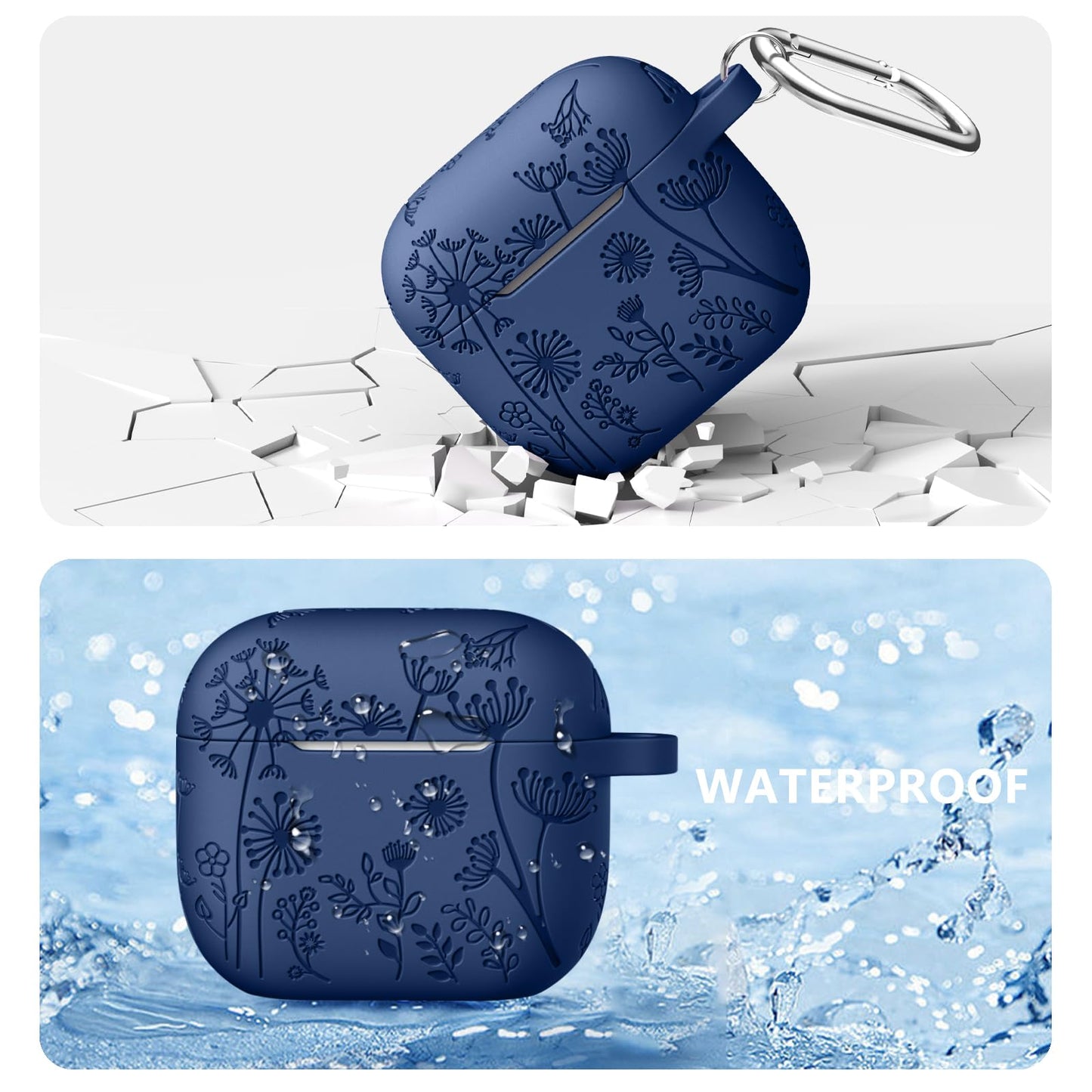 Lerobo Case para AirPods 3ª Geração com Chaveiro (Azul Meia-noite)