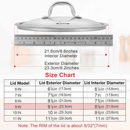 Duxtop Tampa de Vidro Temperado para Panela (8-5/8" Diâmetro Interno)