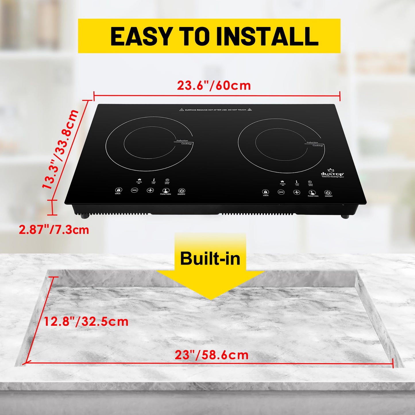 Duxtop Cooktop de Indução Portátil 1800W com 2 Queimadores (Preto)