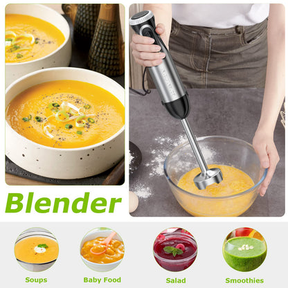 Mixer de Imersão Bonsenkitchen 500W, 20 Velocidades + Turbo, Com Batedor