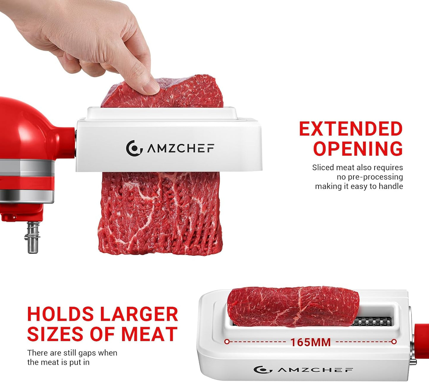 AMZCHEF Amaciante de Carne para Batedeiras Cuisinart com Inlet de 165mm