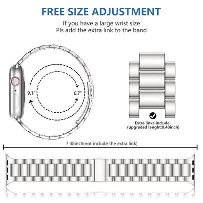 Lerobo Pulseira Aço Inox p/ Apple Watch + 2 Capas Prot. (Starlight)