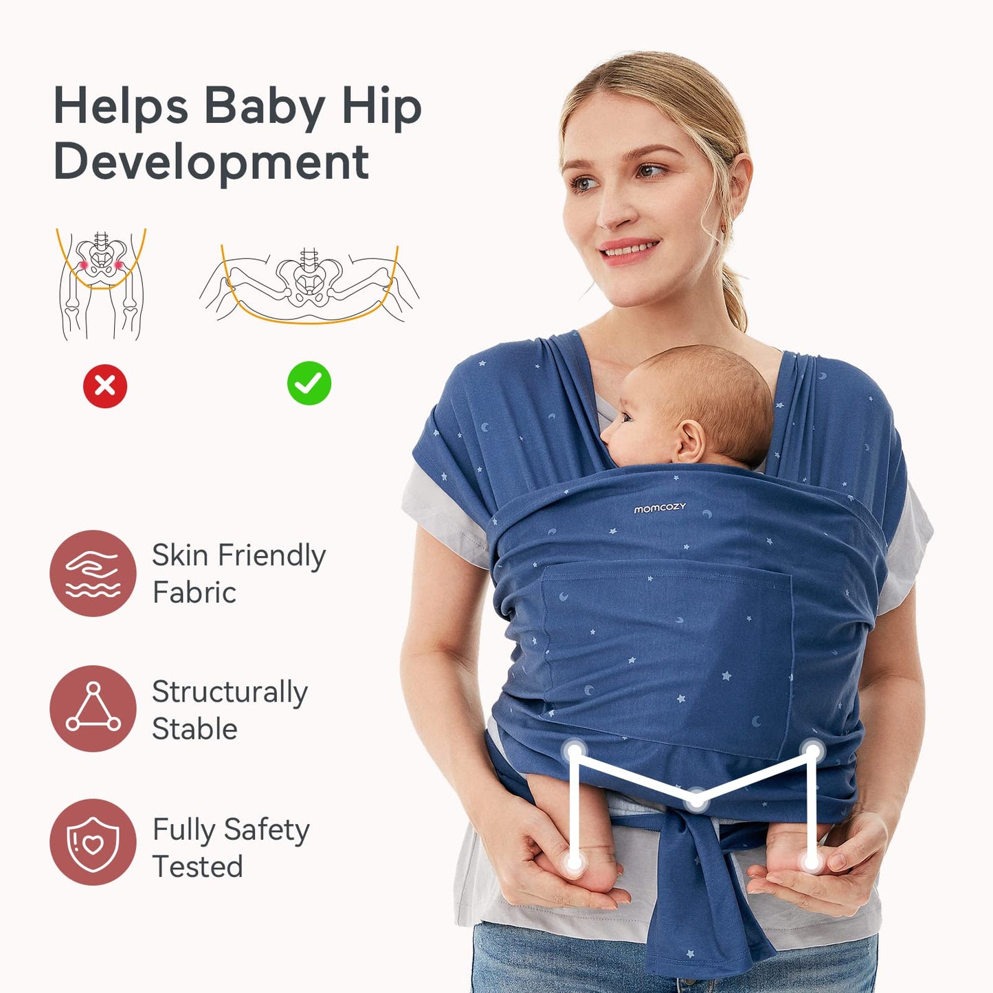 Momcozy Sling para Bebê Ergonômico, Wrap Ajustável para Recém-Nascido, Starry Sky