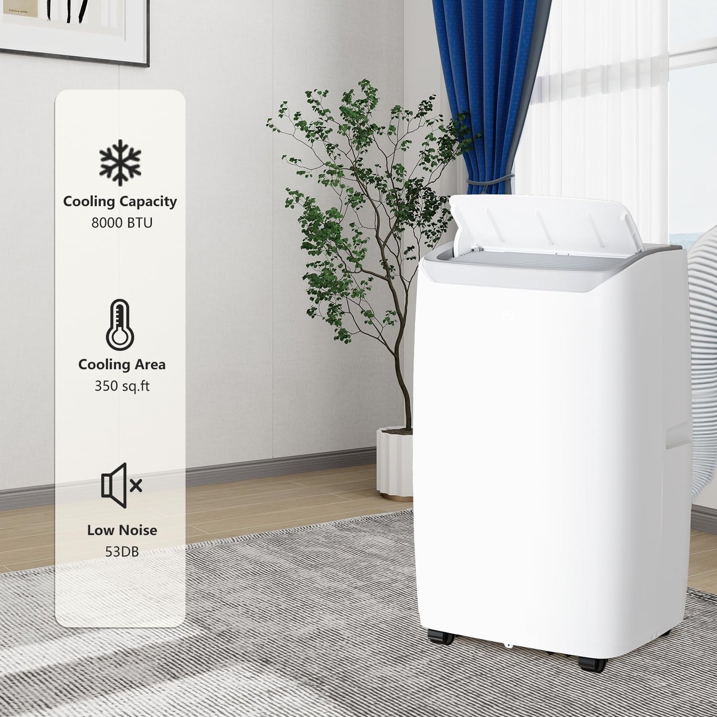 Takywep Ar-Condicionado Portátil 12.000 BTU, 110V, Branco