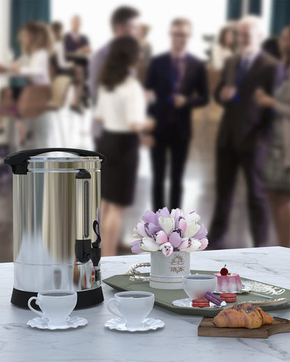 Takywep Cafeteira Aço Inox 100 Xícaras 14L Prata para Eventos