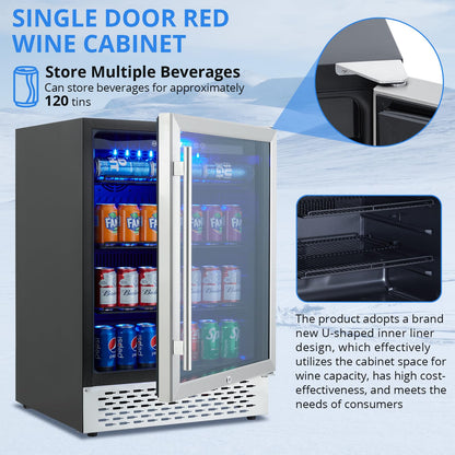 Takywep Refrigerador de Bebidas 120 Latas 139L Inox Porta de Vidro