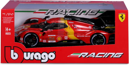 Bburago 1:24 Ferrari 499P LMH (2023) Modelo Die-Cast Detalhado