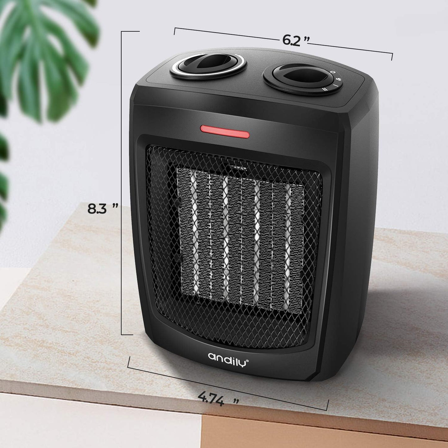 andily Aquecedor elétrico para casa - pequeno 750W