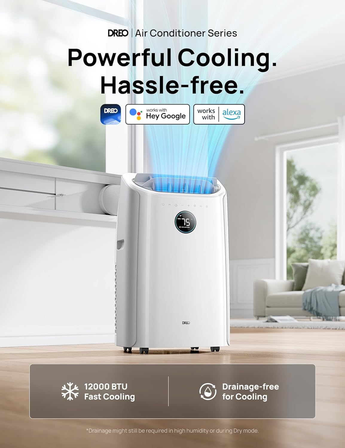 Dreo Ar Condicionado portátil inteligente 12.000 BTU  Branco