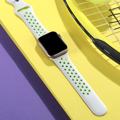 Lerobo Pulseira Esportiva Compatível com Apple Watch (Branco/Verde)