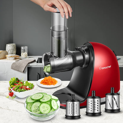 Acessório Fatiador/Ralador AMZCHEF para Juicer com 3 Lâminas Intercambiáveis