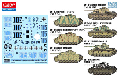 Academy 1/35 Panzer III Ausf.L - Modelo Plástico Batalha de Kursk