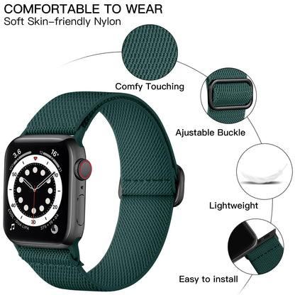 Lerobo Pulseira Trançada Compatível com Apple Watch (Verde Escuro)