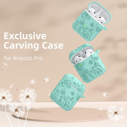 Lerobo Capa Gravada para AirPods 1/2 com Mosquetão (Verde Menta)