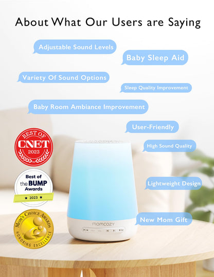 Momcozy Máquina de Som para Bebês com Luz Noturna e Controle por App - Azul