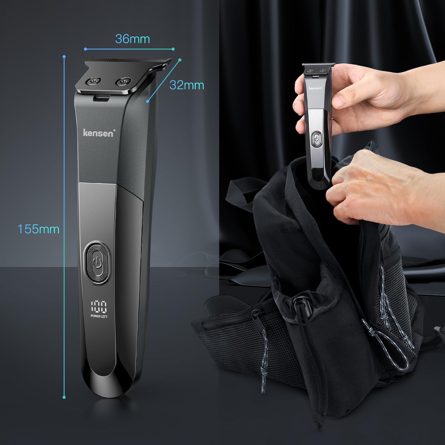 Trimmer Kensen para Corpo e Púbis Masculino Recarregável