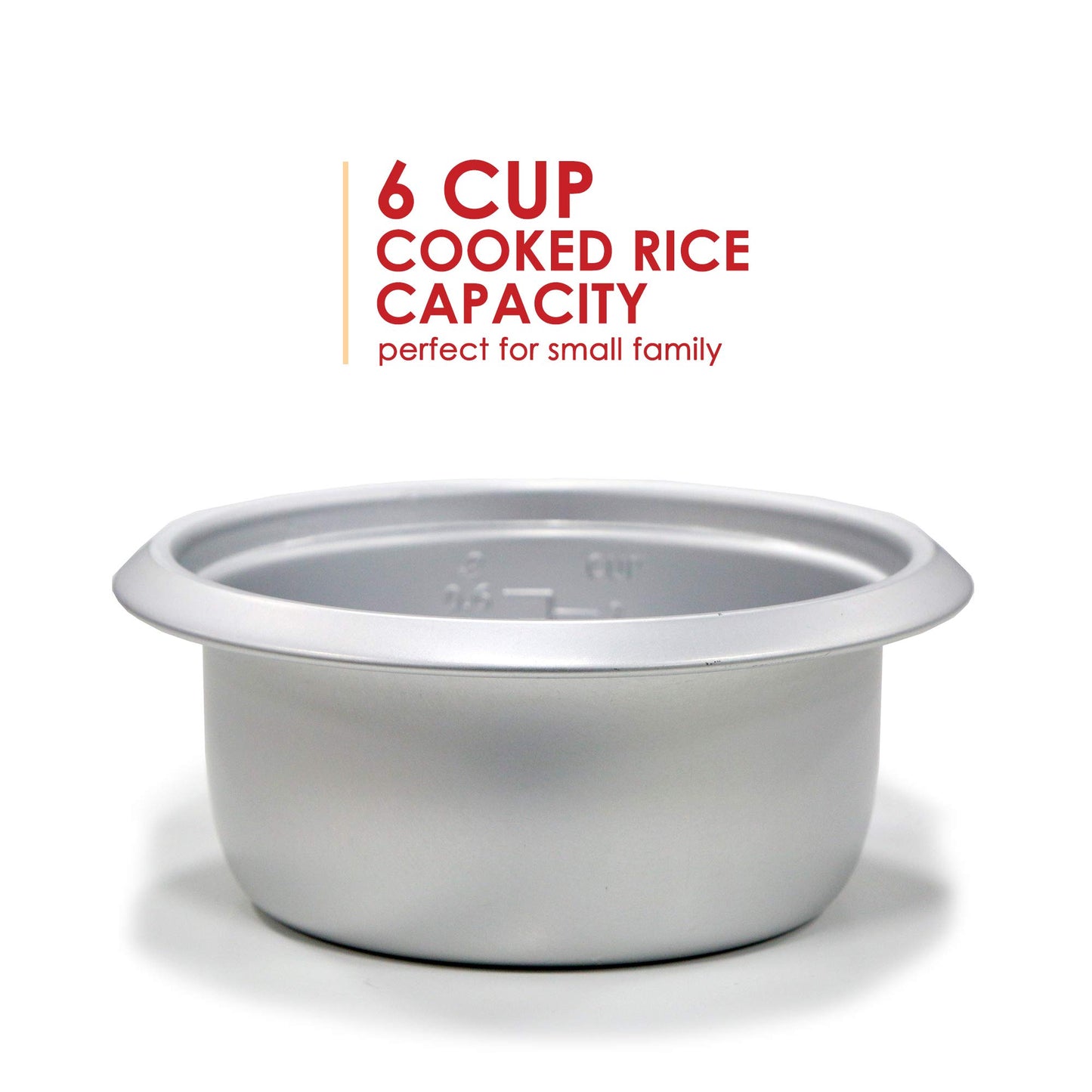 Elite Gourmet ERC-003 Panela de Arroz Elétrica 6-Cups Branco