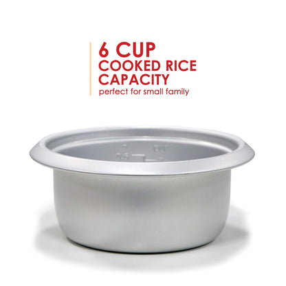 Elite Gourmet ERC-003 Panela de Arroz Elétrica 6-Cups Branco