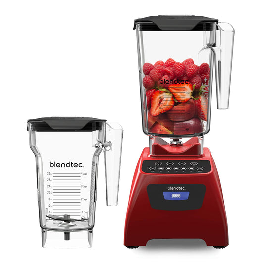 Blendtec Classic 575 Blender - Jarras WildSide+ e FourSide - Vermelho Poppy