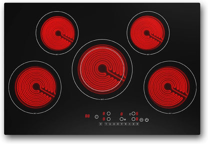 VBGK Cooktop Elétrico 30" com 5 Queimadores e 9 Níveis de Potência, 240V