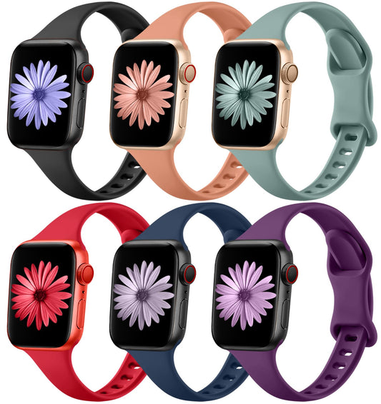 Lerobo 6 Pulseiras Slim para Apple Watch 40mm a 49mm (Variadas Cores)