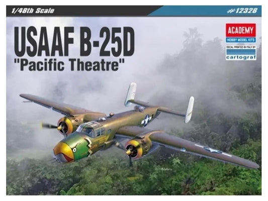 Academy 1/48 B-25D Mitchell 'Pacific Theater' - Kit de Montagem Detalhado