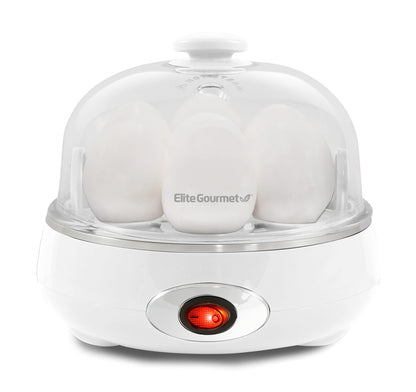 Elite Gourmet Cozedor de Ovos Elétrico 7 Unidades com Auto-desligamento (Branco)