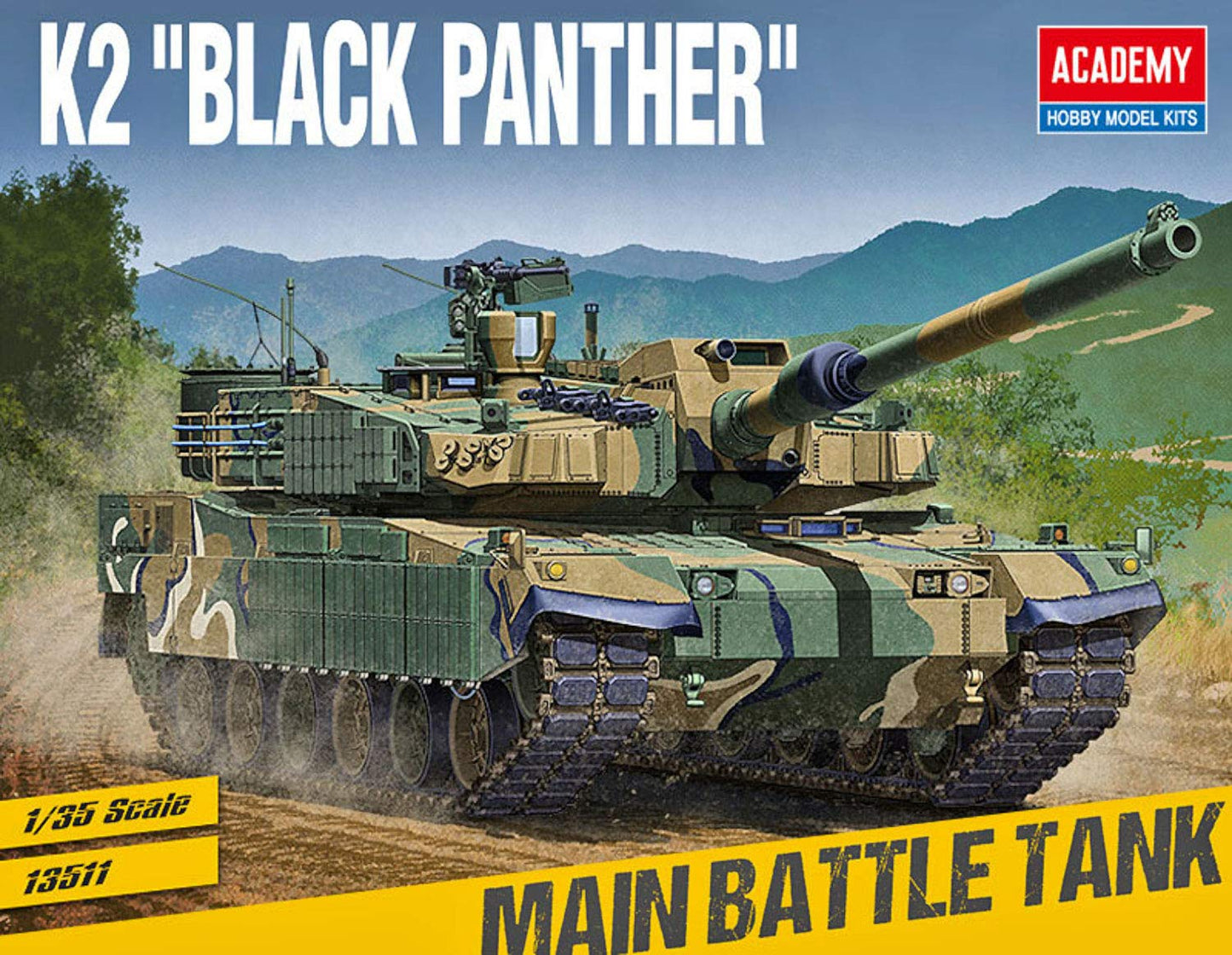 Academy 1/35 ROK Army K2 Black Panther Tanque Modelo Kit