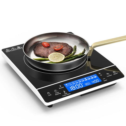 VBGK Cooktop de Indução 1800W Portátil com Tela Touch e 9 Níveis (Preto)