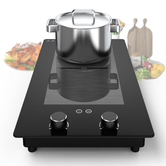 VBGK Cooktop de Indução 3000W, 2 Bocas, Controle por Toque e Botão, 110V