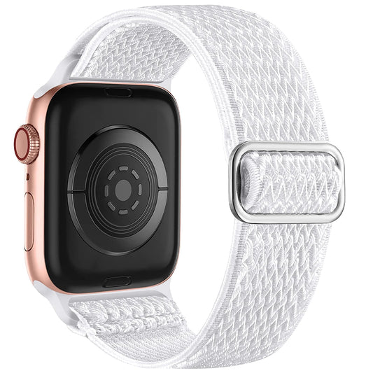 Lerobo Pulseira Elástica Nylon Compatível com Apple Watch 38mm-49mm (Branco)