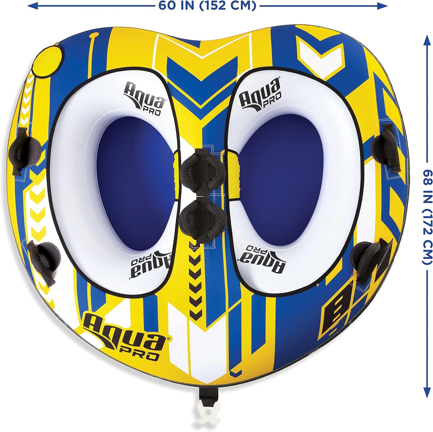 Aqua Pro Tubo Rebocável para 1-2 Pessoas 68” amarelo/Azul